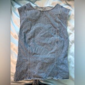 Missguided Light Blue Sleeveless Overall Top